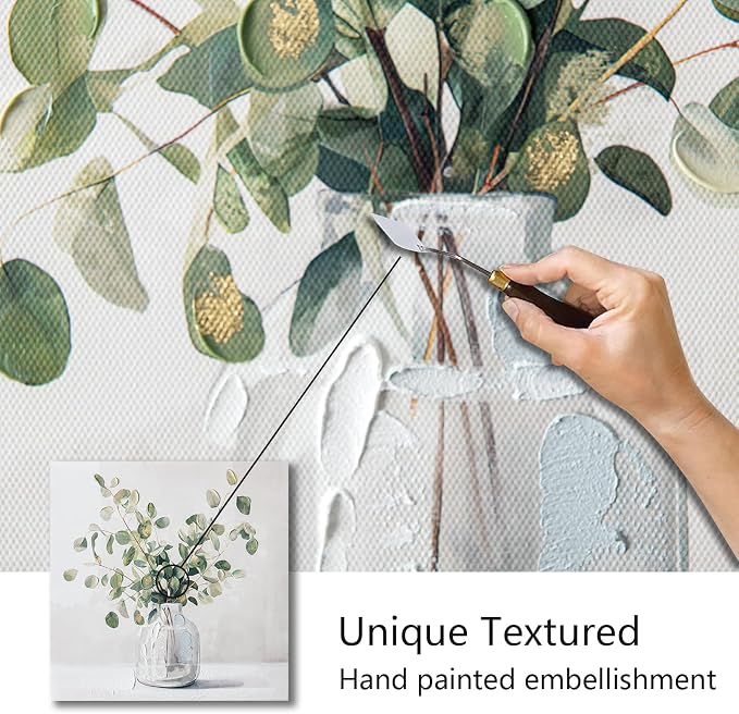 Eucalyptus Hand painted Canvas Wall Art, Eucalyptus Plant Painting Art Decor - Image 2