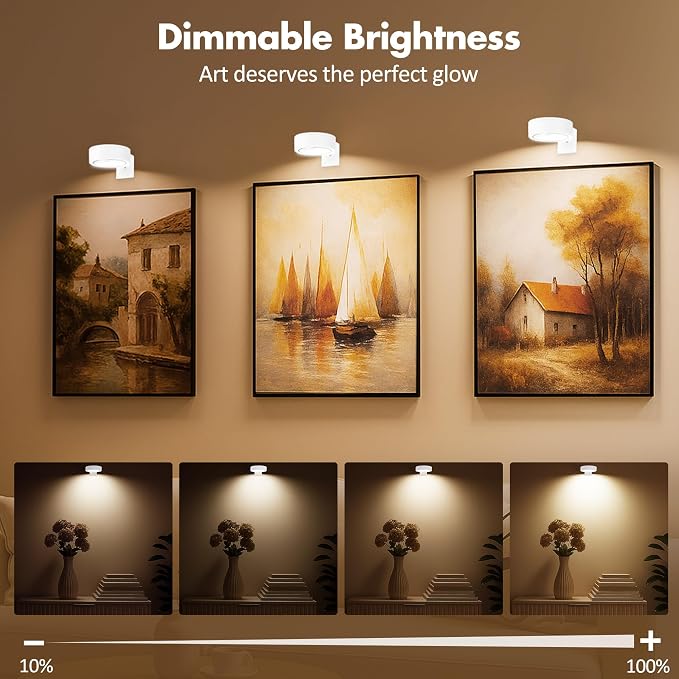 3Pcs Picture Light Battery Operated, Wireless Led Painting Light - Image 4