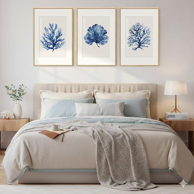 Framed Coastal Coral Watercolor Wall Art - Image 2