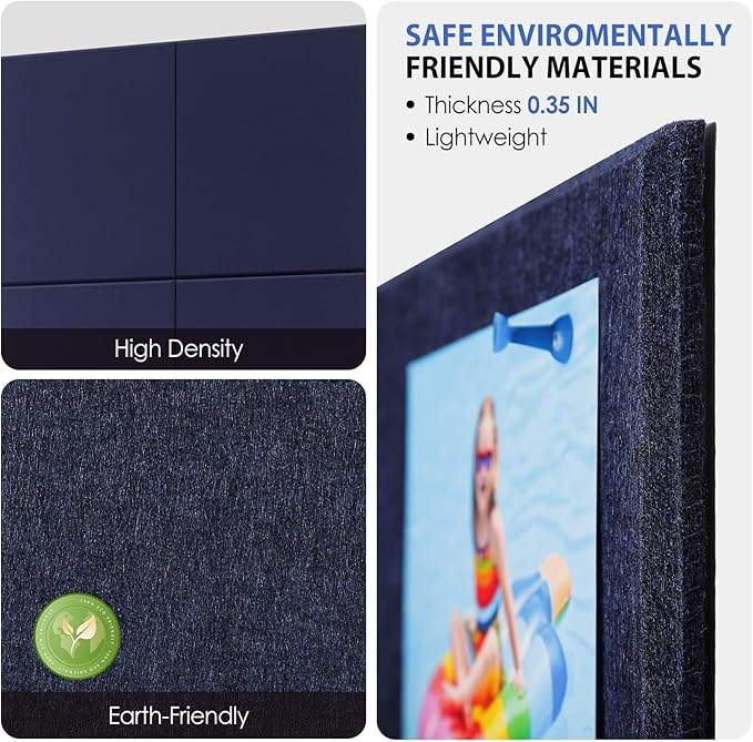 MaxGear Large Cork Board for Wall 48" x 36" Dark Blue Bulletin Board, 12 Pack - Image 2