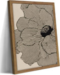 Framed Abstract Floral Wall Art, Neutral Lines Flower Canvas Wall Decor Painting by Unknown