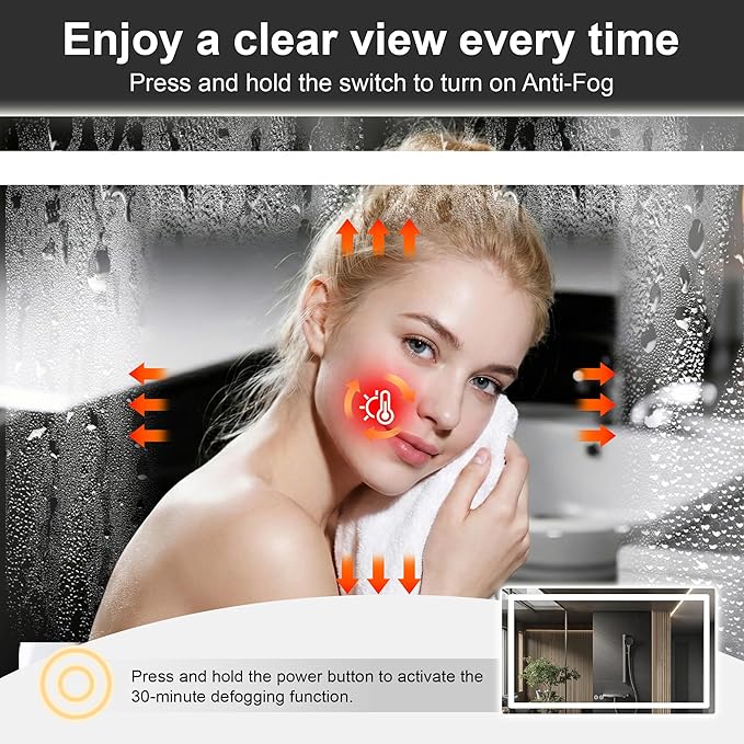 AMOISE LED Bathroom Vanity Mirror - Image 2