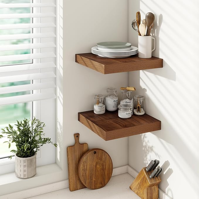 Vivelove Wide Floating Shelves for Wall 12 Inch Deep, 2 Inch Thick Shelf for - Image 2