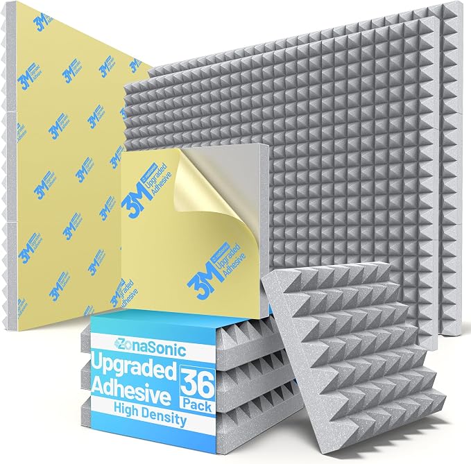 36 Pack Pyramid Sound Proof Foam Panels by Unknown