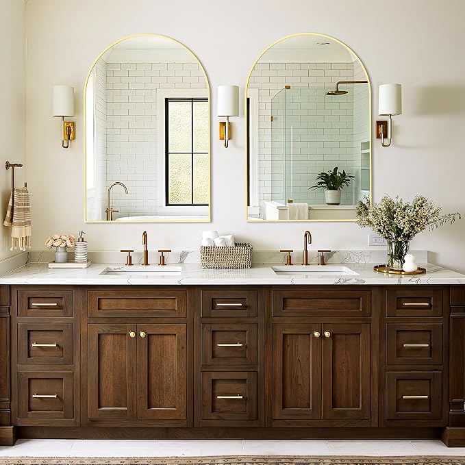 Vanity Bathroom Mirror for Wall, 2 Pack 36”x24” Arched Bathroom Mirror for Over - Image 7