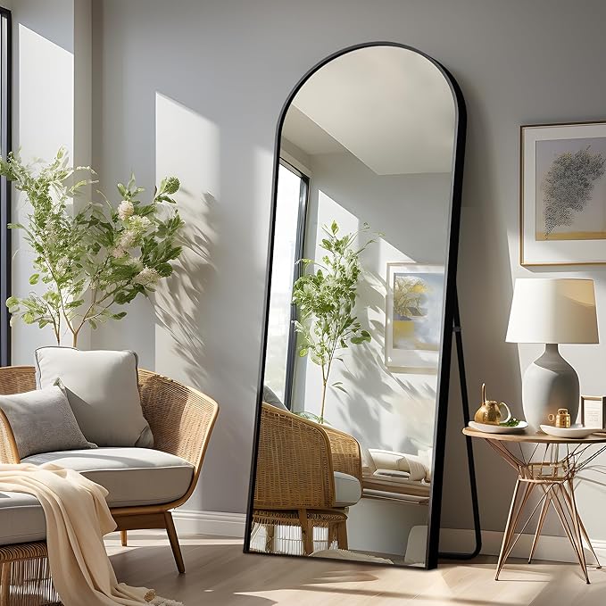 NicBex Arched Full Length Mirror, Leaning Against Wall or Wall-Mounted by NicBex