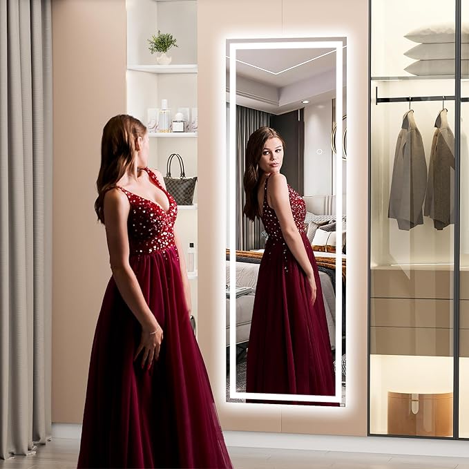 Hasipu Full Length Mirror with Lights, Full Body Dressing Standing, Hanging - Image 3