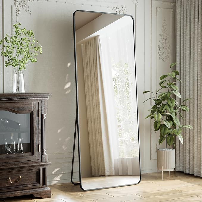 XRAMFY 65"x24" Floor Full Length Mirror Standing Full Body Rounded Corner - Image 3