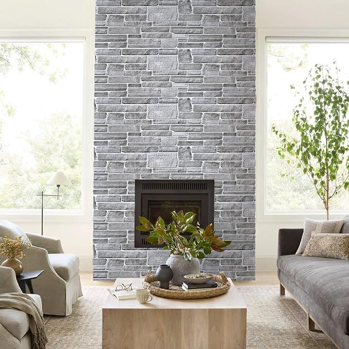 Commomy 12pcs Faux Stone 3D Wall Panels Peel and Stick - Image 7