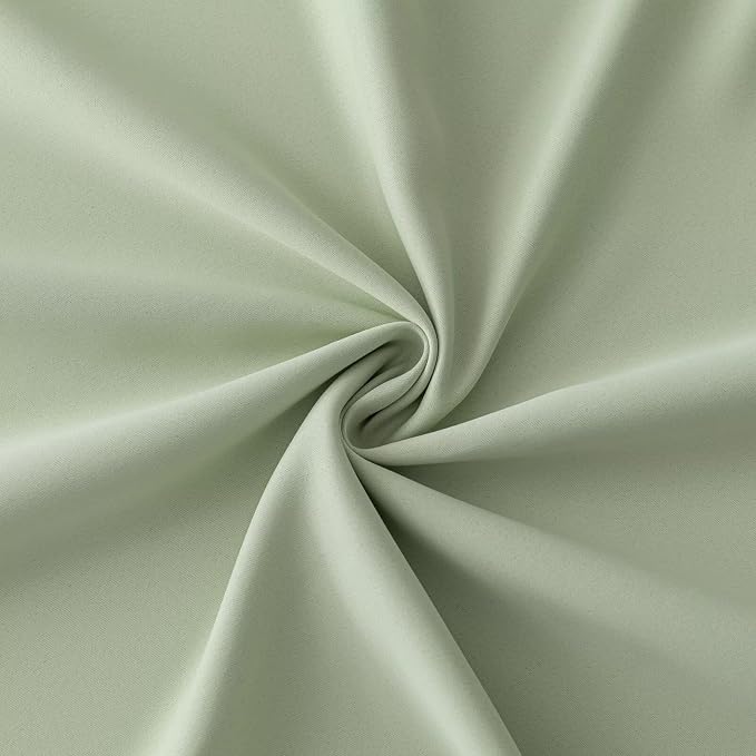 IGEMAEVE Sage Green Curtains 108 Inch Length 2 Panels Set, Light Filtering - Image 6