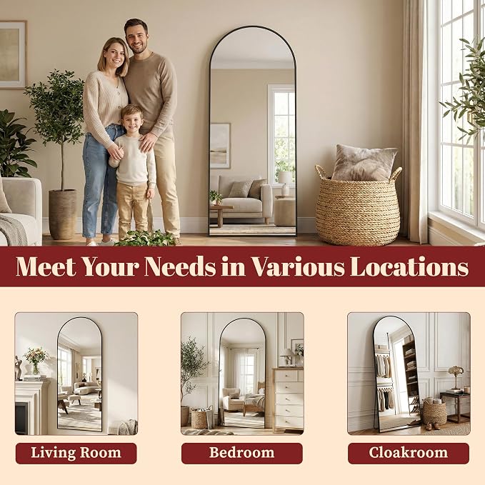 Suidia 71"x32" Arched Full Length Mirror - Image 9