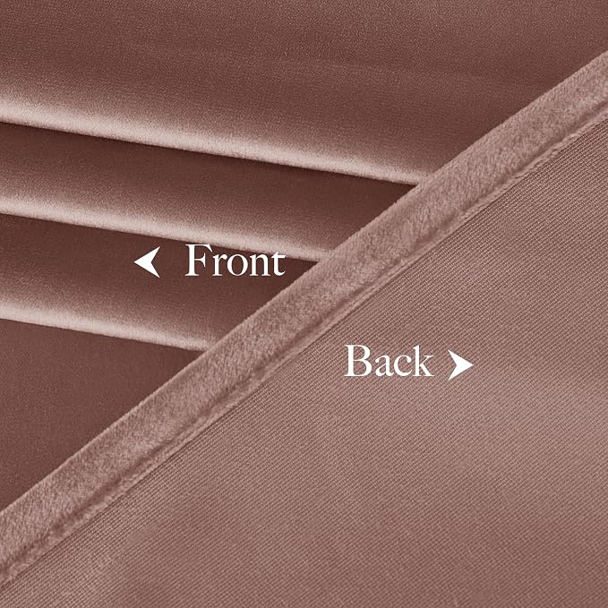 NICETOWN Dusty Pink Velvet Curtains 108 inch Long 52 inch Wide, Luxury and Soft - Image 9