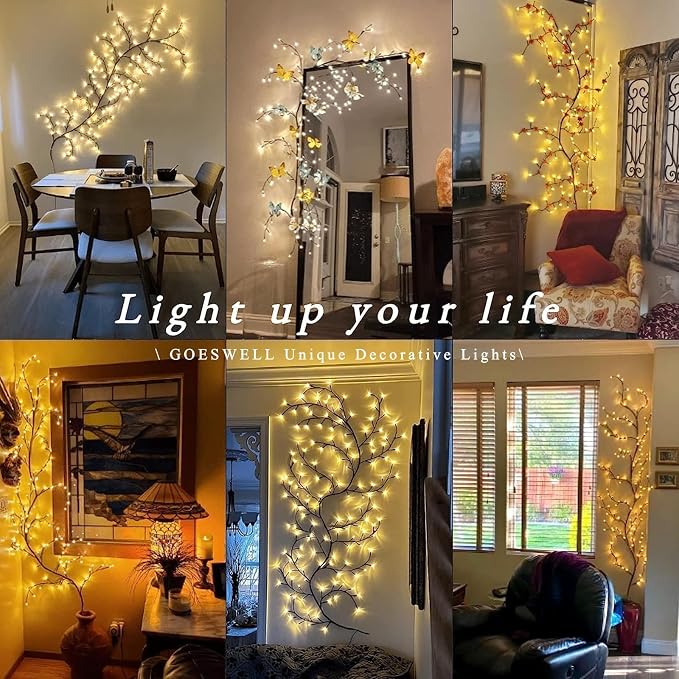 GOESWELL Smart Vine Light for Room Decor: 7.5ft 144 LEDs Music Timer Dimmable - Image 7