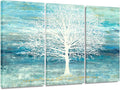 Yihui Arts Teal and Blue Canvas Wall Art by YihuiArts