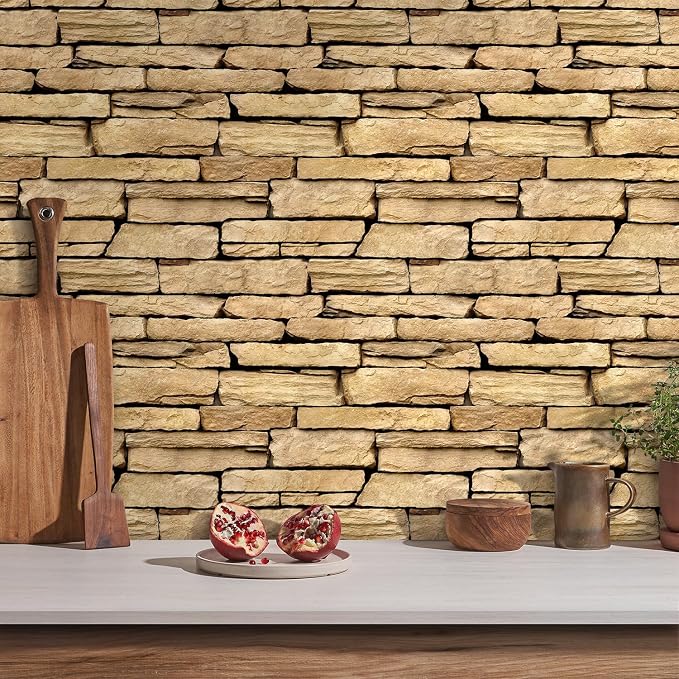 Commomy 3D Faux Stone Wall Panel Peel and Stick Wall Tiles - Image 9
