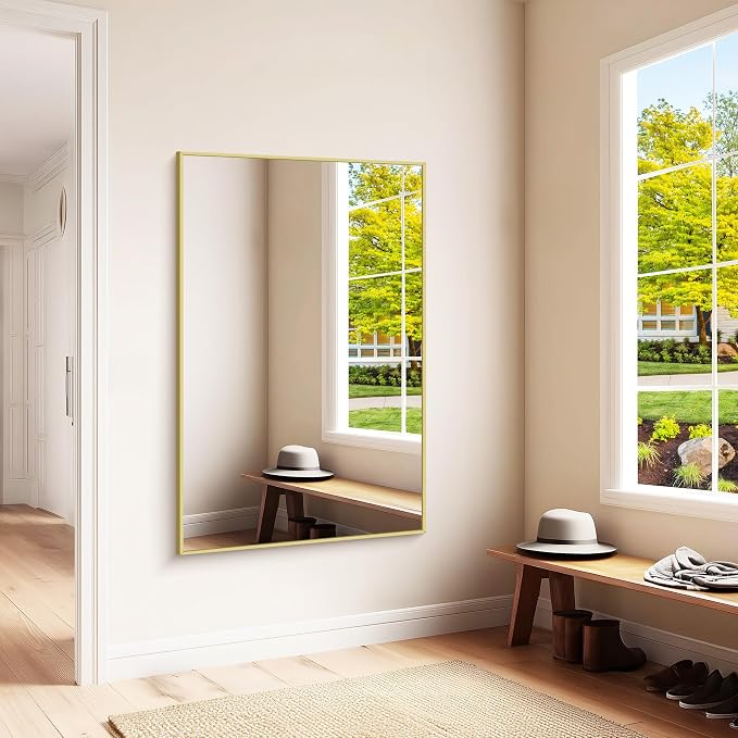 KOCUUY Large Gold Bathroom Mirror, 55x36 inch Rectangular Mirror - Image 4