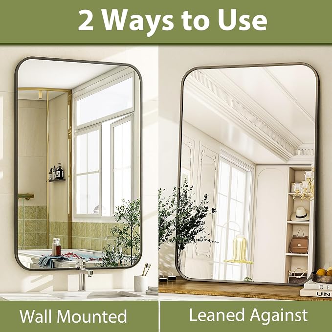 Easly 26 x 38 Inch Bathroom Mirror, Rounded Rectangular Vanity Mirror - Image 8