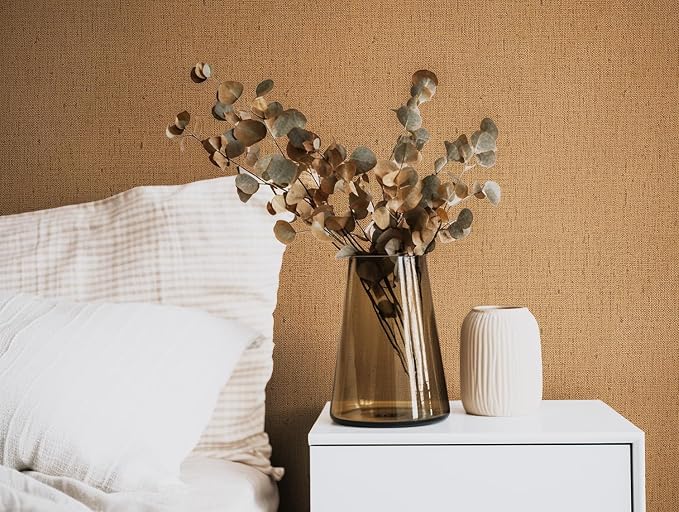 Beige Wallpaper Peel and Stick 472" Textured Beige Grasscloth Contact Paper - Image 3