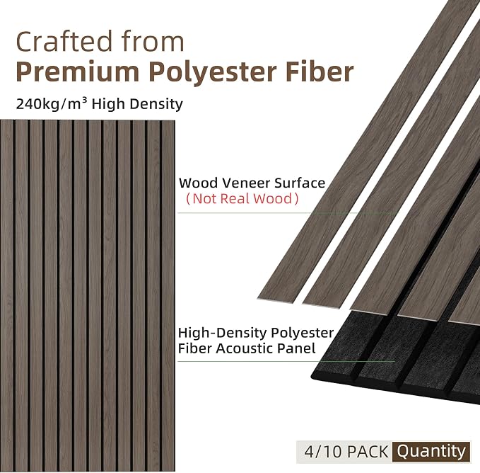 TO-TH Wood-Look Acoustic Panel, 4 Pack 47.2” x 23.6” Soundproof Wall Panels - Image 2