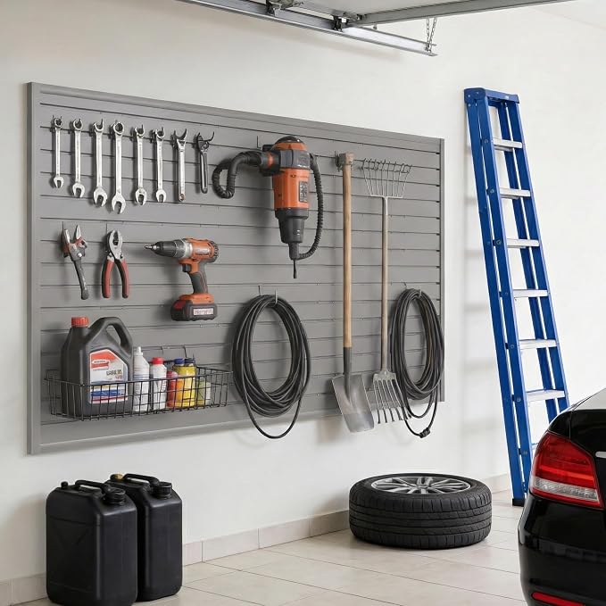 SMARTSTANDARD Heavy Duty PVC Slatwall Panels 4x8 ft, Interlocking Garage Wall - Image 2