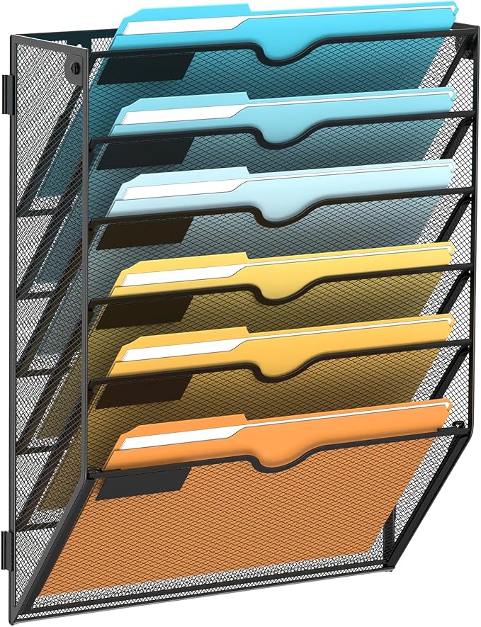 SUPEASY 6 Tier Wall File Organizer, Hanging Wall Mounted Mail Organizer by SUPEASY