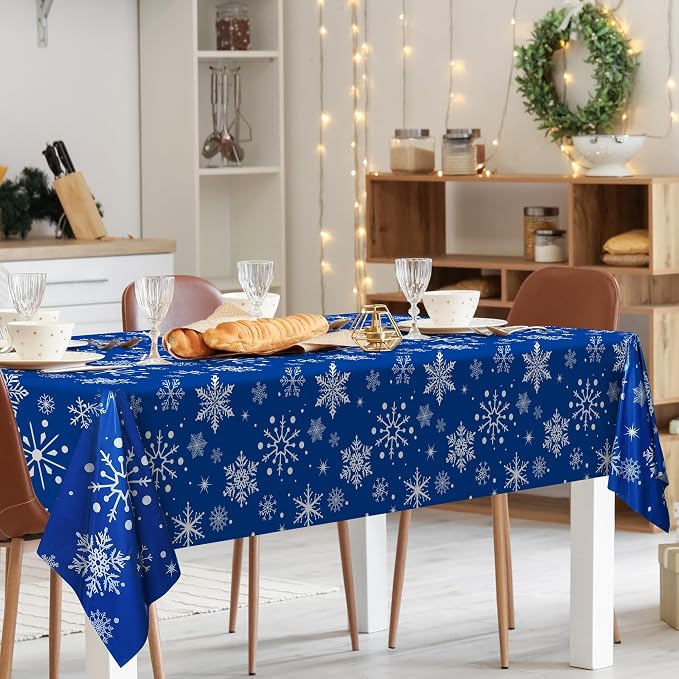 Kochorie 100 Ft x 54 Inch Blue Snowflake Tablecloth Roll - Image 6