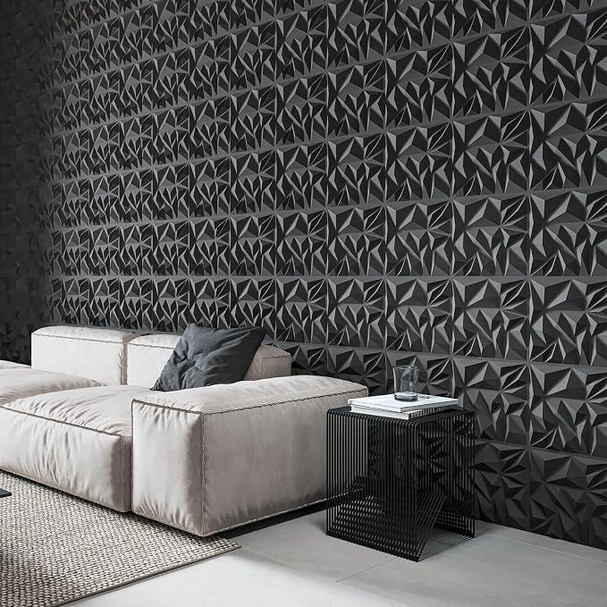 Art3d 33-Pack 3D Wall Panels for Interior Wall Decor, Modern Diamond Textured - Image 2