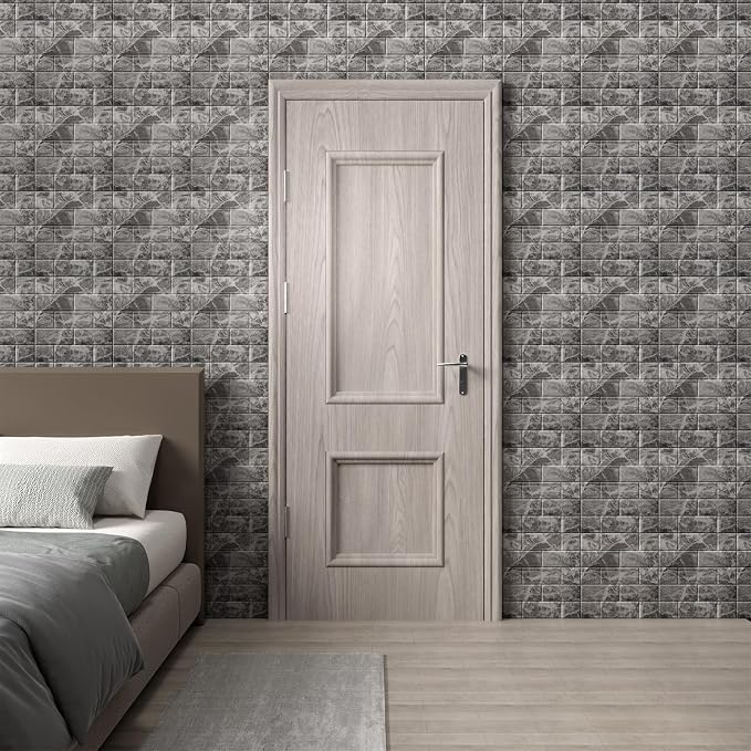 3D Wall Panels Peel and Stick in Grey White，20 PCS XPE Foam 3D Wallpaper - Image 3