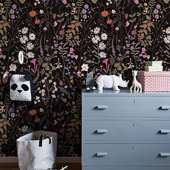 JiffDiff Floral Wallpaper Peel and Stick- Farm Wildwood Daisy Flower Stick on - Image 3