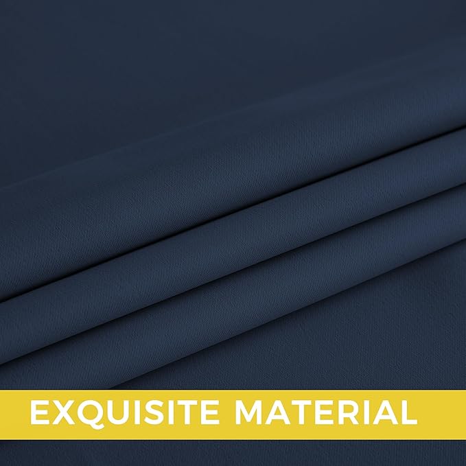 NICETOWN Room Darkening Draperies Curtains Panels, 2 Panels Navy Blue W52 x L108 - Image 5