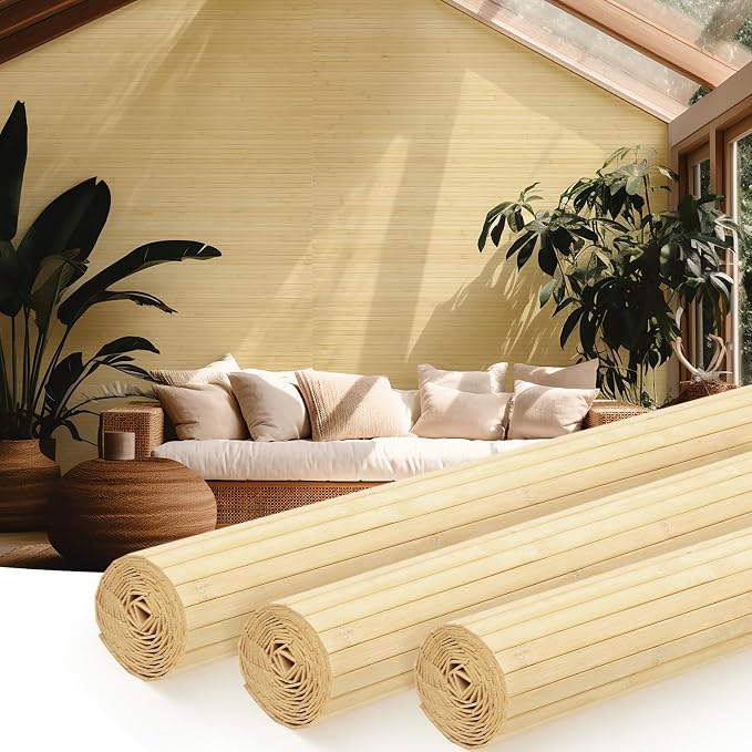 Juexica 3 Pcs Natural Bamboo Wall Panel by Juexica