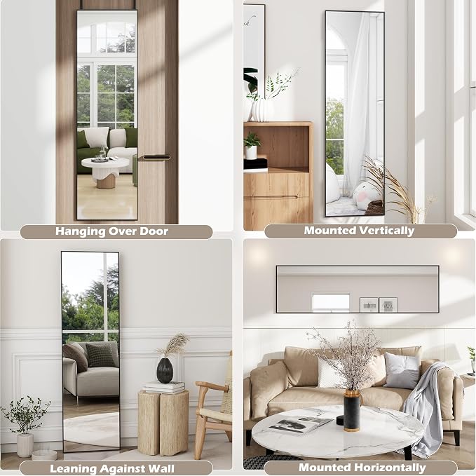 Full Length Door Mirror 14x48, Metal Frame - Image 5