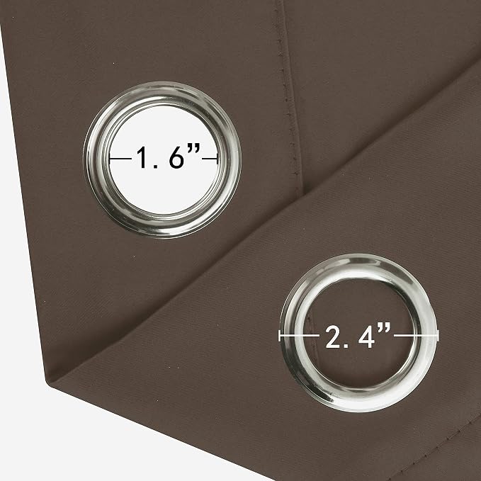 LEMOMO Chocolate Brown Blackout Curtains 40 x 63 Inch Length/Set of 2 Curtain - Image 5