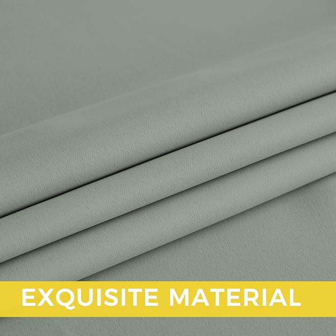 NICETOWN Room Darkening Draperies Curtains Panels, 2 Panels Sage Green W52 x L90 - Image 6