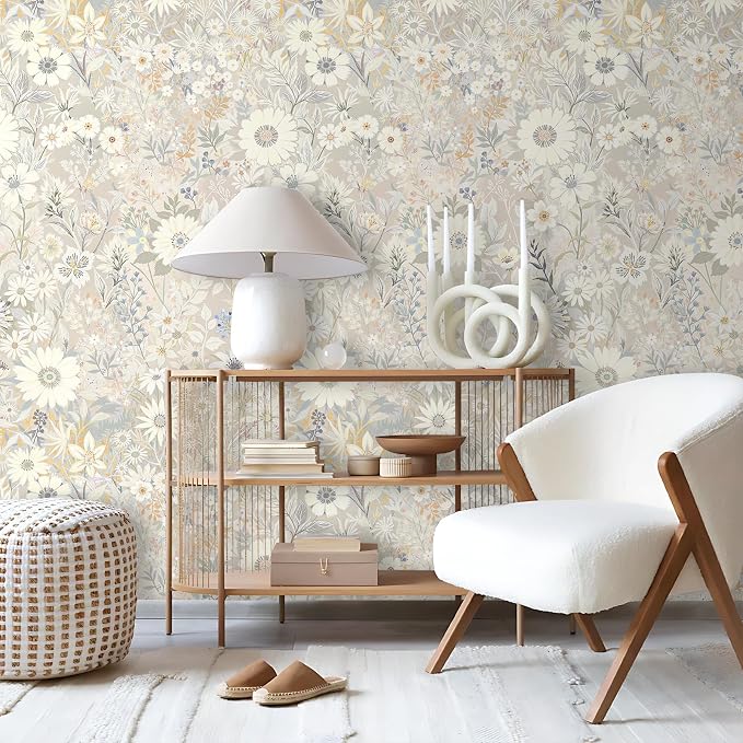 Wallpaper Peel and Stick Floral Wall Paper Removable Waterproof - Image 2