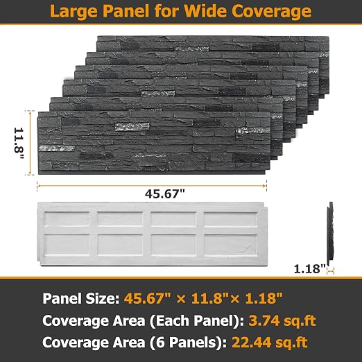 ROOMTEC 6-Packs Faux Stone Wall Covering Panels - Image 2