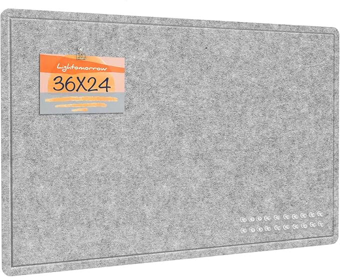 Lightomorrow Bulletin Board, 36 x 24 inches Felt Board by Lightomorrow