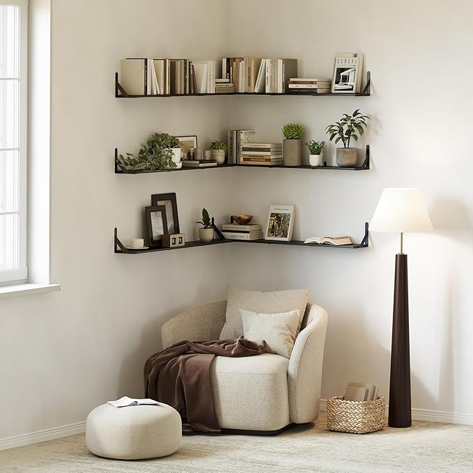WOPITUES Floating Shelves for Wall 48″W x 8″D, Long Wall Mounted Shelves Set of - Image 5