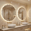 Dorlicecass Round Led Bathroom Mirror- 32" Wavy Vanity Mirror by Dorlicecass
