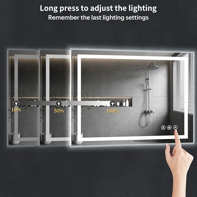 55"x36" LED Bathroom Mirror - Image 6