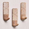 IndianShelf 10 LB- 12 Pieces Decorative Wood Adhesive Wall Hooks–Boho Peel and by IndianShelf