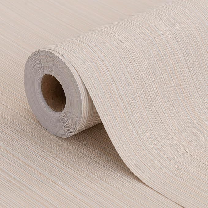 Grasscloth Peel and Stick Wallpaper 20.8"x394" Beige Thick Fabric Textured by HyunHome