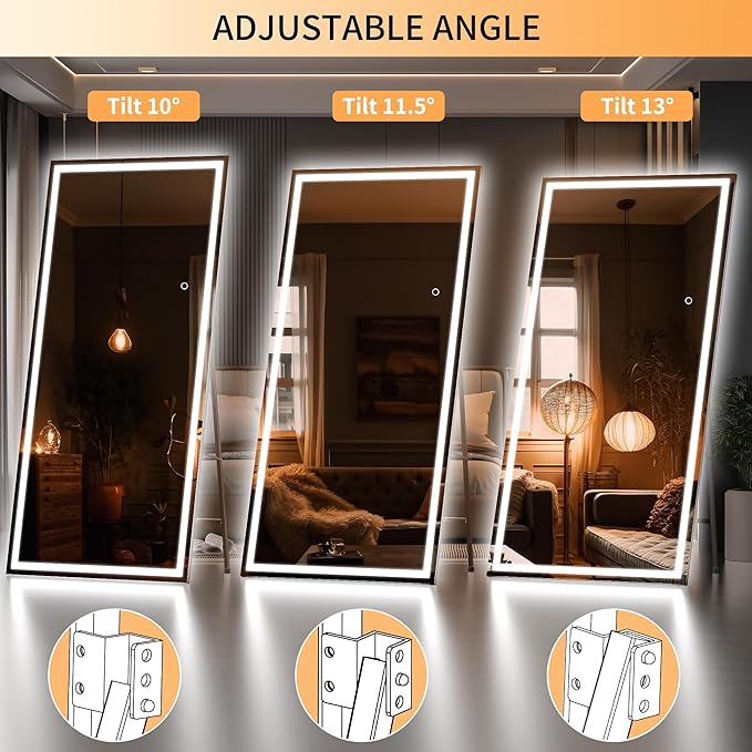 Hasipu Full Length Mirror with Lights, Full Body Dressing Hanging Mounted Mirror - Image 5