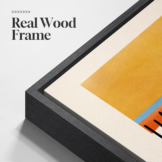 Framed Abstract Mid Century Modern Wall Art Bedroom, 3 Piece Colorful Bright - Image 5