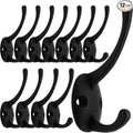 IBosins 12 Pack Black Coat Hooks Wall Mounted by IBosins