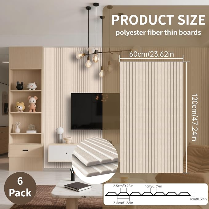 EVERECO 6 Pack Large Acoustic Panels, 47.2×23.6×0.4 inches, Soundproof Panels - Image 3