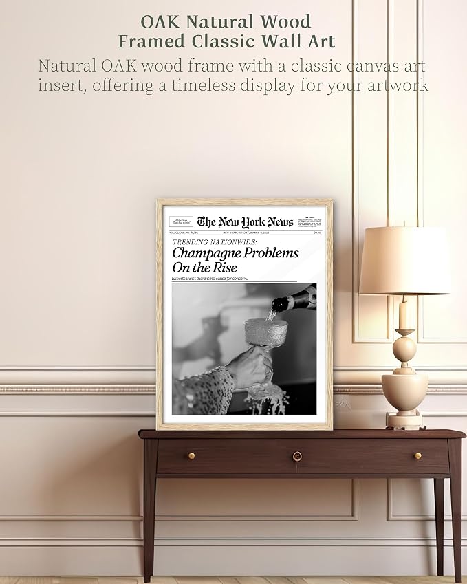 iHery Champagne Problems On the Rise Newspaper Headline Framed Wall Art - Image 2