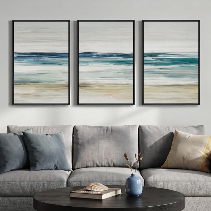 Framed Abstract Coastal Wall Art by Cuspin