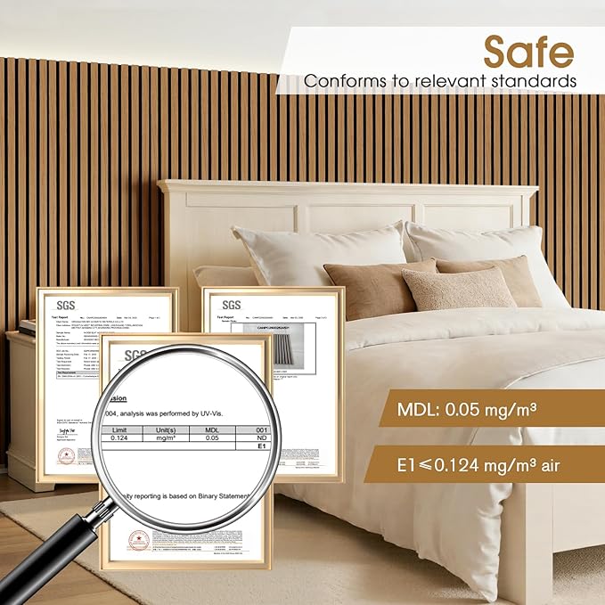 Acoustic Wood Wall Panels 2 Pack 47.6" x 23.6", Sound Proof Wooden Paneling - Image 4