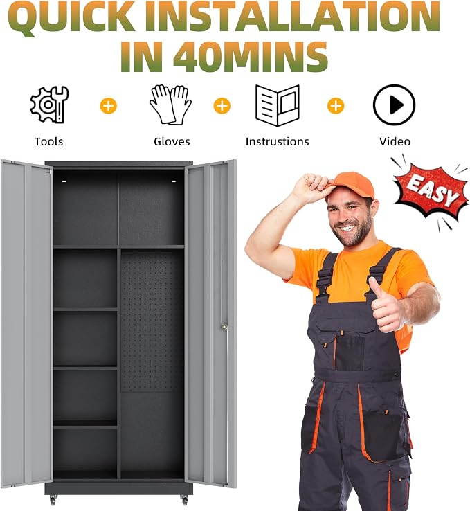 Metal Garage Storage Cabinet - Image 9